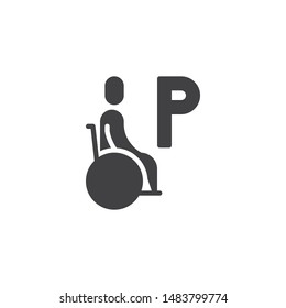 Disabled handicap vector icon. filled flat sign for mobile concept and web design. Wheelchair parking sign glyph icon. Symbol, logo illustration. Vector graphics