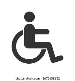 Disabled handicap vector icon. Disabled person sign. Mark disability. man on wheelchair vector icon. 