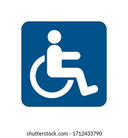 Disabled handicap vector icon. Disabled person sign. Mark disability. man on wheelchair vector icon. 