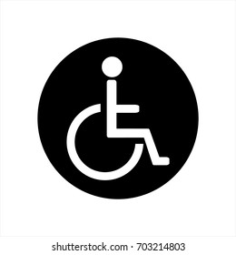 Disabled handicap vector icon. Wheelchair. Disabled parking only. Disabled sign