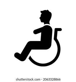Disabled, handicap, wheelchair icon. Black vector graphics.
