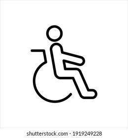 Disabled handicapped icon vector graphic illustration