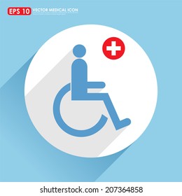 Disabled or handicapped sign - medical vector icon