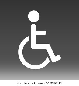 Disabled Handicapped Sign Vector Icon Illustration