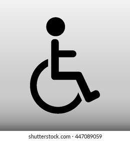 Disabled Handicapped Sign Vector Icon Illustration