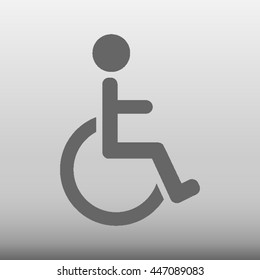 Disabled Handicapped Sign Vector Icon Illustration
