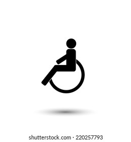 disabled icon - black vector illustration