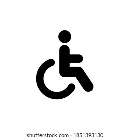 Disabled icon in black. Wheelchair symbol. Handicapped. Disability. Vector EPS 10. Isolated on white background