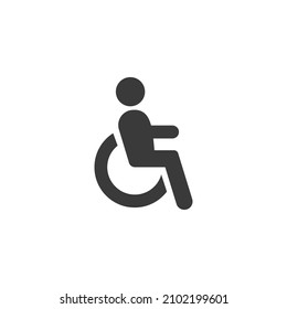 Disabled Icon Black and White Vector Graphic