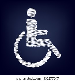 Disabled icon with chalk effect 