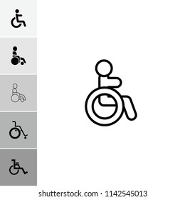 Disabled icon. collection of 6 disabled filled and outline icons such as . editable disabled icons for web and mobile.