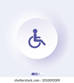 disabled icon. Communication, Navigation, Sign and Symbol icon. Contains such Icons as Map with a Pin, Route map, Navigator, Direction and more. Vector illustration.
