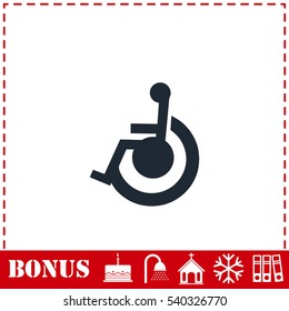 Disabled icon flat. Simple vector symbol and bonus icon