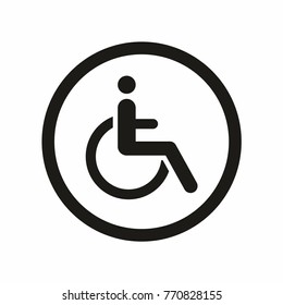 Disabled icon in flat style on white background vector illustration