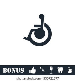 Disabled icon flat. Vector illustration symbol and bonus pictogram