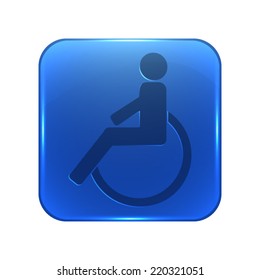 disabled icon - glossy blue button
