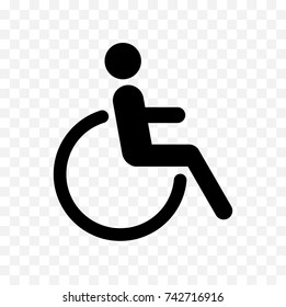 disabled icon, handicapped symbol isolated on transparent background