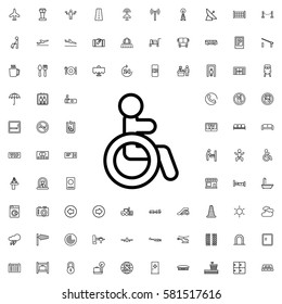 disabled icon illustration isolated vector sign symbol. Airport icons set.