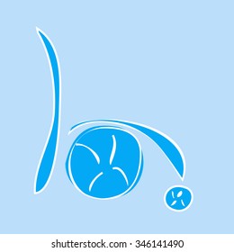 Disabled icon isolated on blue background. Flat vector illustration.