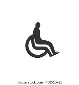 Disabled icon isolated on a white background. Logo silhouette design template. Simple symbol concept in flat style. Abstract sign, pictogram for web, mobile and infographics - stock vector