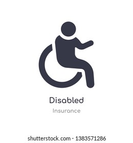 disabled icon. isolated disabled icon vector illustration from insurance collection. editable sing symbol can be use for web site and mobile app