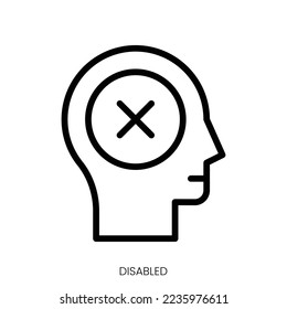 disabled icon. Line Art Style Design Isolated On White Background