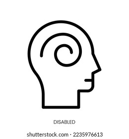 disabled icon. Line Art Style Design Isolated On White Background