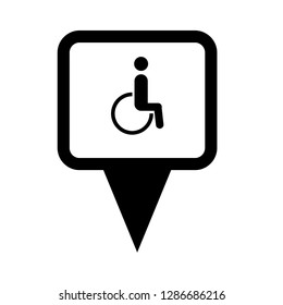 Disabled icon and map pin. logo concept. Designed for your web site design, logo, app, UI