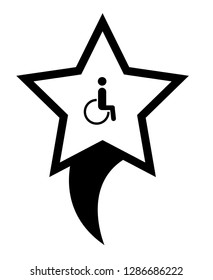 Disabled icon and map pin. logo concept. Designed for your web site design, logo, app, UI
