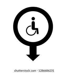 Disabled icon and map pin. logo concept. Designed for your web site design, logo, app, UI