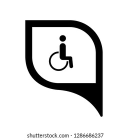 Disabled icon and map pin. logo concept. Designed for your web site design, logo, app, UI