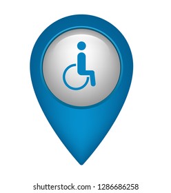 Disabled icon and map pin. logo concept. Designed for your web site design, logo, app, UI