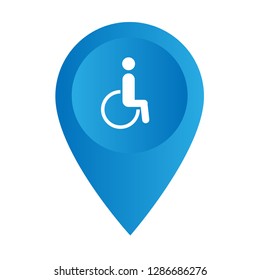 Disabled icon and map pin. logo concept. Designed for your web site design, logo, app, UI