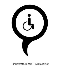 Disabled icon and map pin. logo concept. Designed for your web site design, logo, app, UI