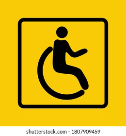 Disabled icon on a yellow background, vector image