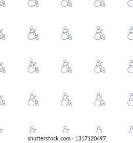 disabled icon pattern seamless white background. Editable line disabled icon. disabled icon pattern for web and mobile.