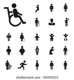 disabled icon. people vector collection.