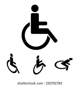 Disabled icon set. Isometric effect