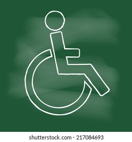 disabled icon sign on backboard vector illustration