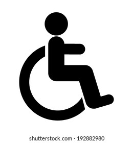 Disabled Icon Sign On White Background Stock Vector (Royalty Free ...