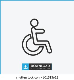 disabled icon. simple outline disabled vector icon. on white background.