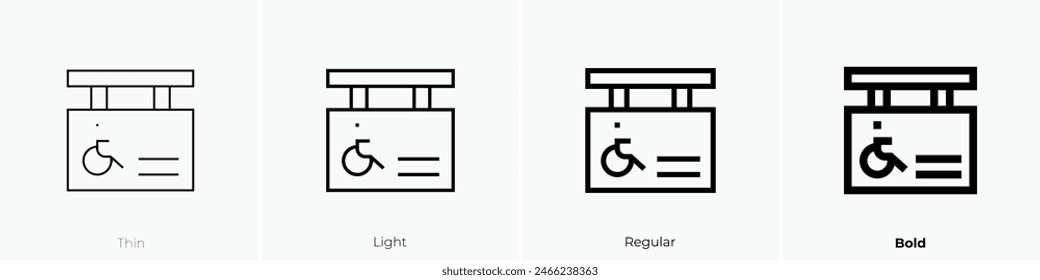 disabled icon. Thin, Light Regular And Bold style design isolated on white background