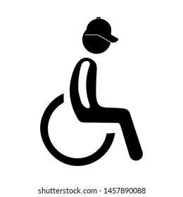 Disabled icon in trendy flat style isolated on background