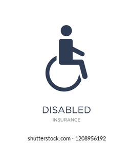 Disabled icon. Trendy flat vector Disabled icon on white background from Insurance collection, vector illustration can be use for web and mobile, eps10