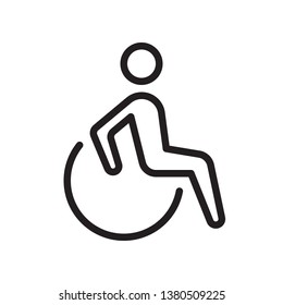 Disabled icon in trendy outline style design. Vector graphic illustration. Disabled icon for website design, logo, app, and ui. Editable vector stroke. EPS 10.