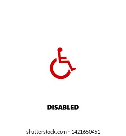 disabled icon. disabled vector design. sign design. red color