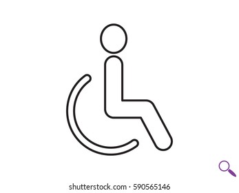 disabled icon, vector illustration eps10