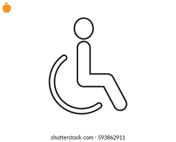 disabled icon, vector illustration eps10