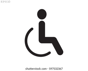 disabled icon, vector illustration eps10