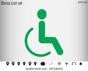 disabled icon, vector illustration eps10